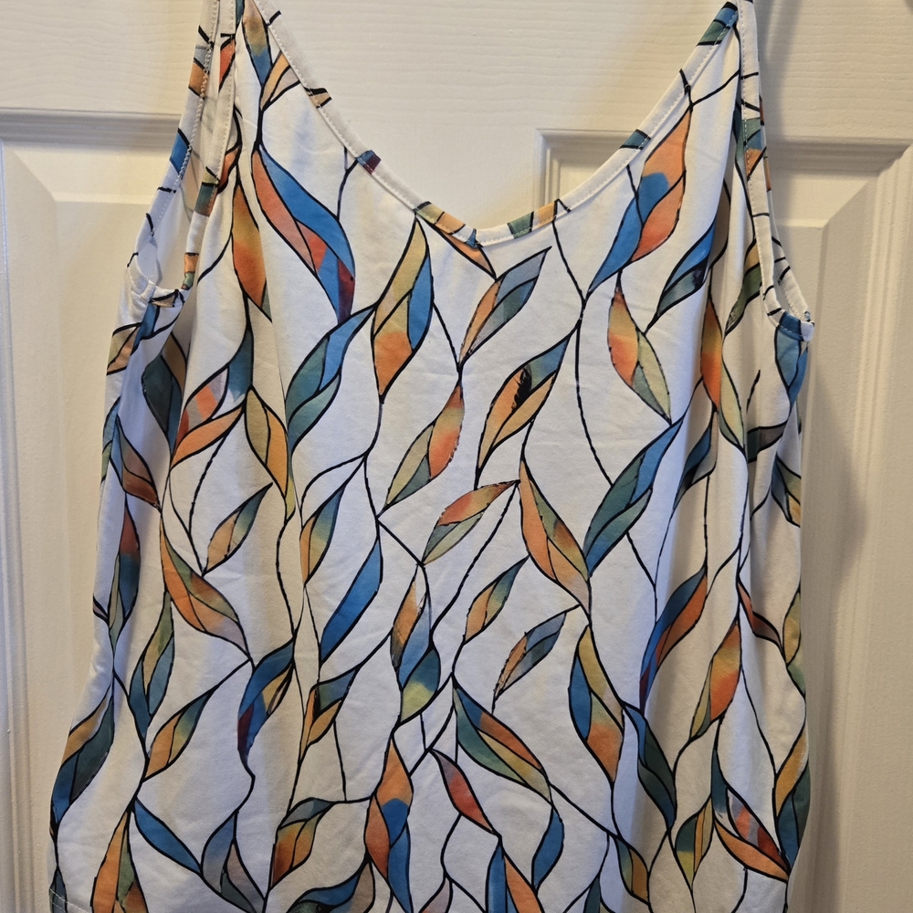 Zeagoo Blue and Orange Asymmetrical Sleeveless Camisole